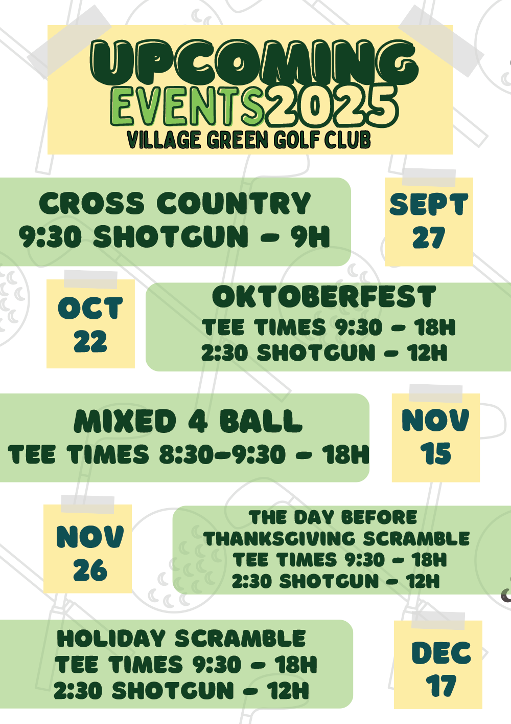 Upcoming Events 2025